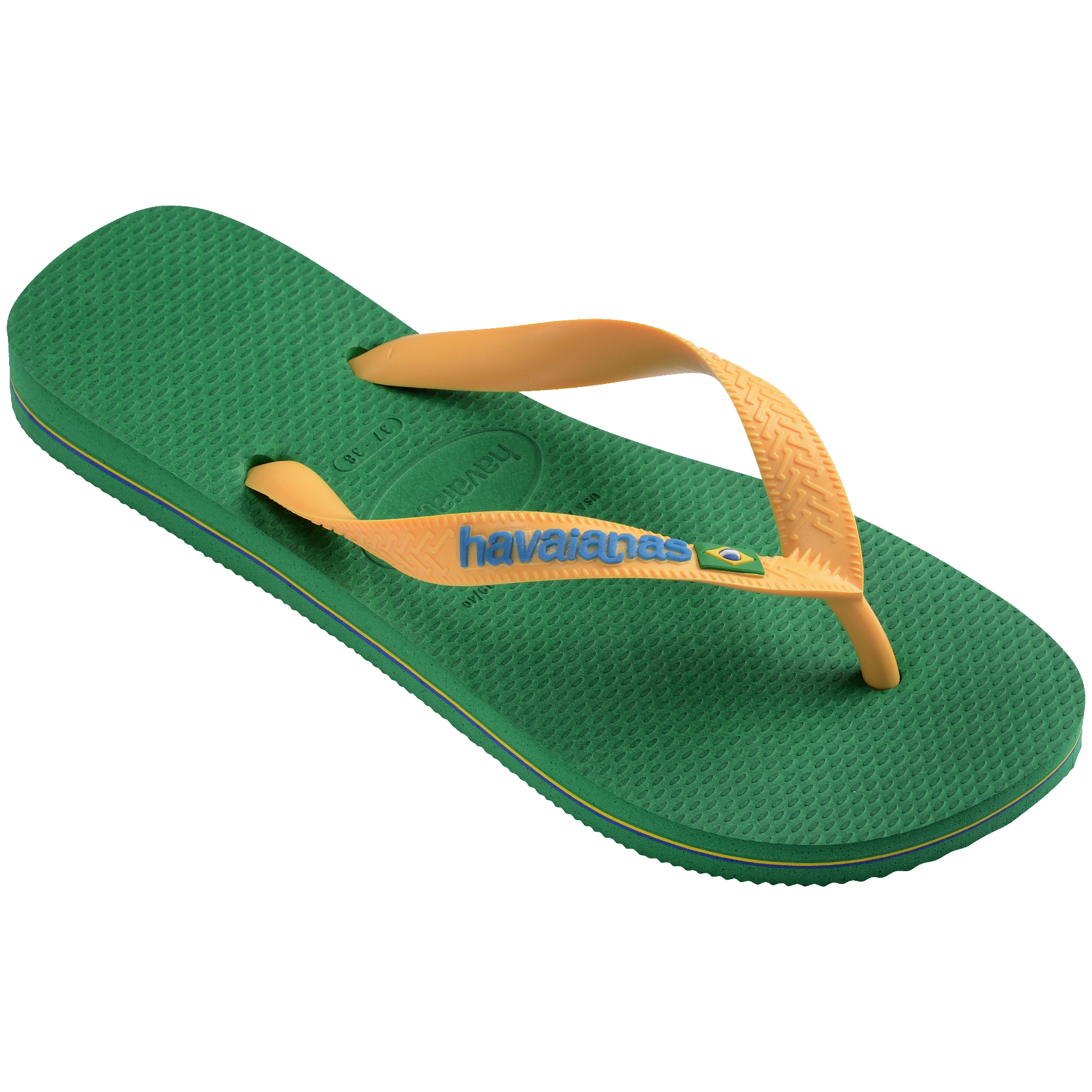 Women's Brazil Logo Flip Flops - GREEN/YELLOW