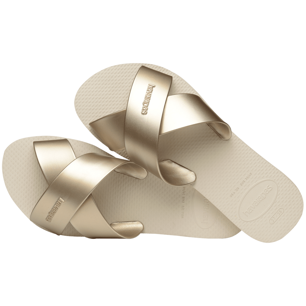 Women's Aqua Metallic Sandals - Beige