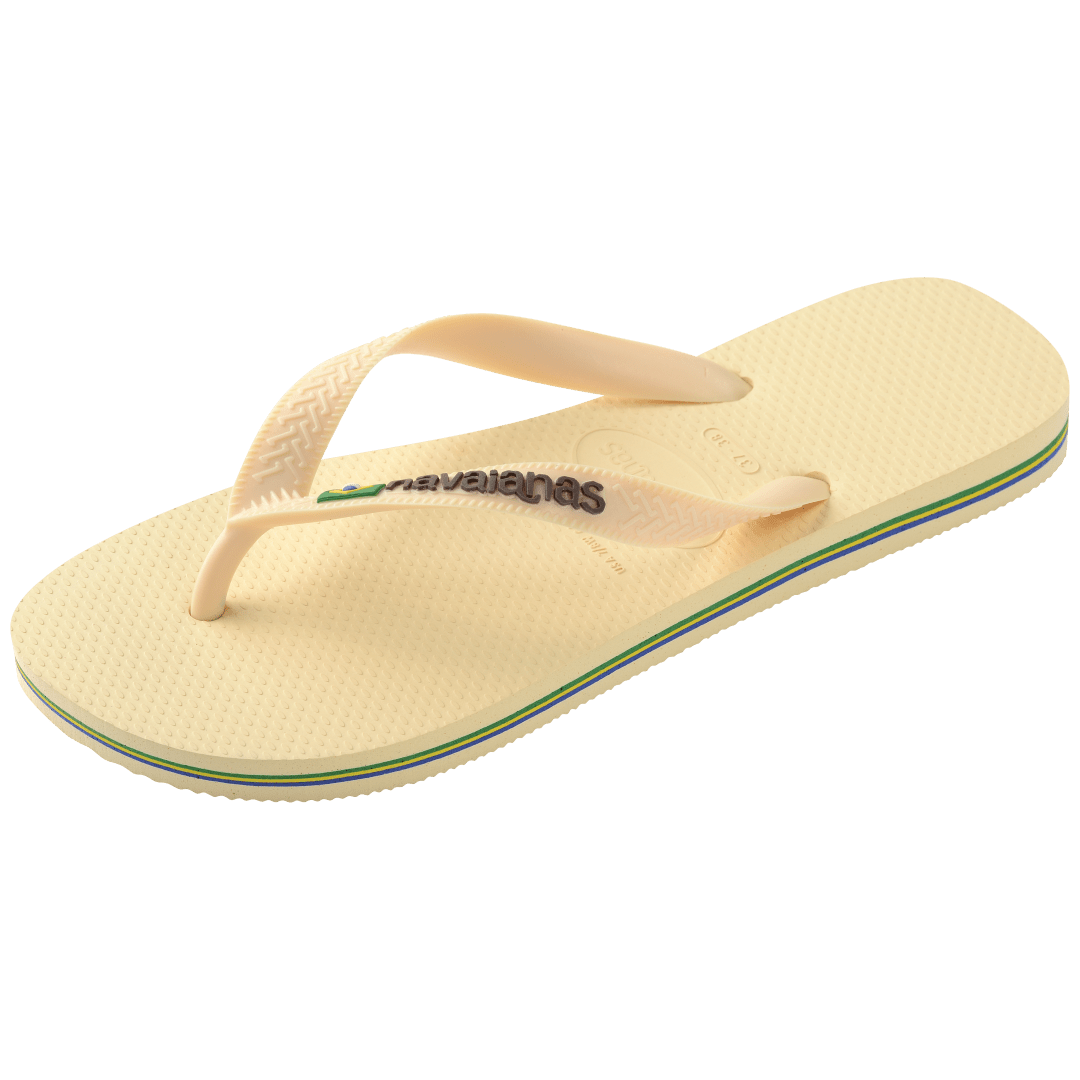 Women's Brazil Logo Flip Flops - BUTTERCREAM