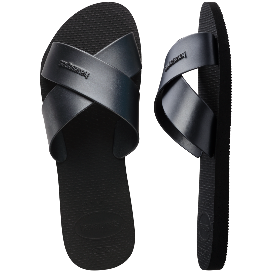 Women's Aqua Metallic Sandals - Black